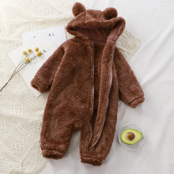 Winter Baby Clothes Cute Cartoon Bear Baby Rompers Pajamas Cotton Infant Boy Girls Animal Costume Zipper Jumpsuit 0-24 Months - Image 6
