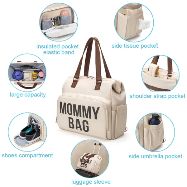 PANGDUBE 3pcs/set Mom Bag Large Capacity Diaper Bag Handbag Backpack for Father Baby Nappy Bag Maternity Bags Dad Backpack - Image 3