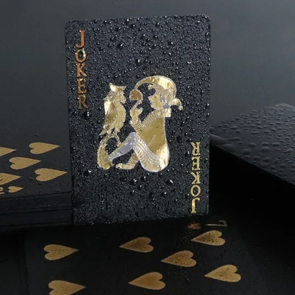 Color Black Gold Playing Card Game Card Group Waterproof Poker Suit Magic Dmagic Package Board Game Gift Collection - Image 2