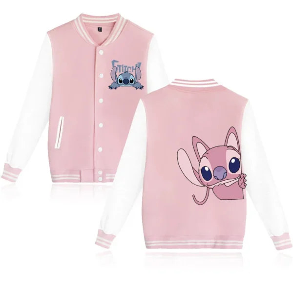 Disney Stitch Hoodie Children Baseball Jacket Men Women Sweatshirt Kids Boys Girls Harajuku Jackets Streetwear College Coats - Image 3