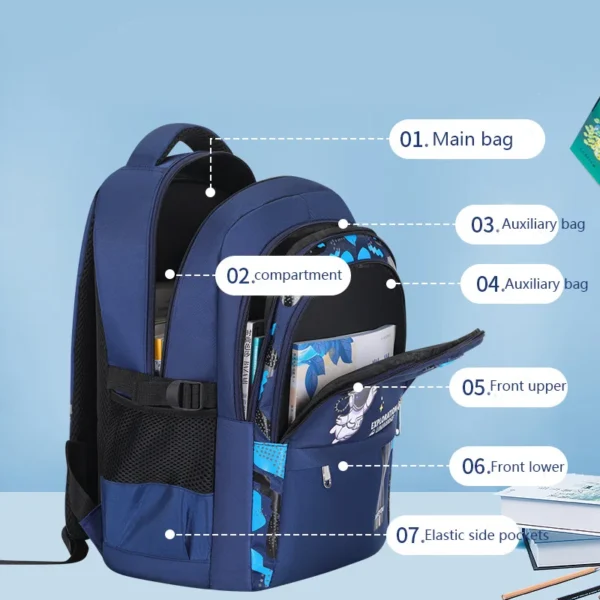 Backpack for Boys Schoolbag for Kids Children Teens Girls Elementary Middle Waterproof Lightweight Kid Bookbag Backpacks Daypack - Image 5