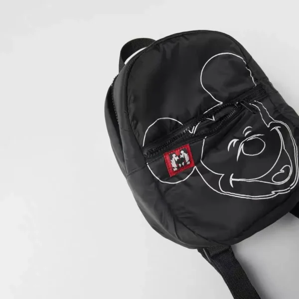Mickey Disney Brand New Style Black Backpacks Children Printing Cute Soft Fashion Trendy Simple Canvas Bags For Baby Girls Boys - Image 3