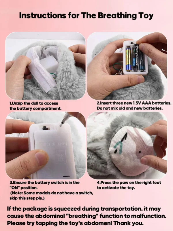 Breathing Bear Baby Soothing Otter Plush Doll Toy Baby Kids Soothing Music Baby Sleeping Companion Sound and Light Doll Toy Gift - Image 6