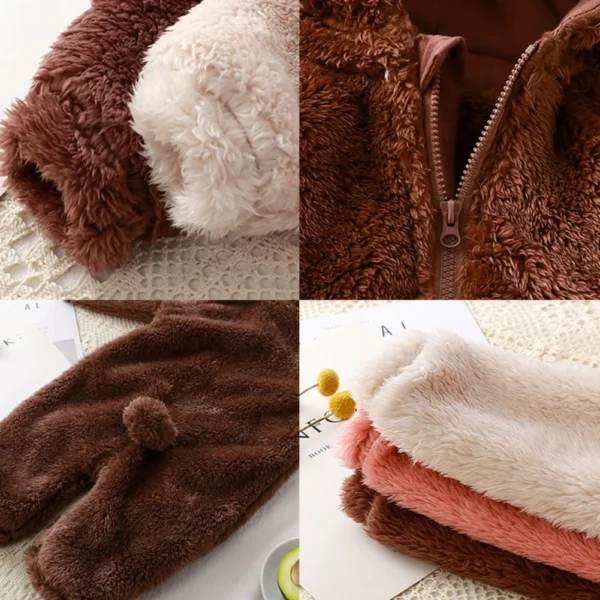 Winter Baby Clothes Cute Cartoon Bear Baby Rompers Pajamas Cotton Infant Boy Girls Animal Costume Zipper Jumpsuit 0-24 Months - Image 5