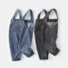 MILANCEL New Arrival Children Clothes Baby Girls Boys Overalls Solid Brief Style Toddler Denim Overol Jumpsuits - Image 2