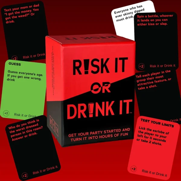 Risk It Or Drink It Fun Party Game For College Card Game Drinking Game Pregame Night Hilarious Dares Challenges Questions Adult - Image 5