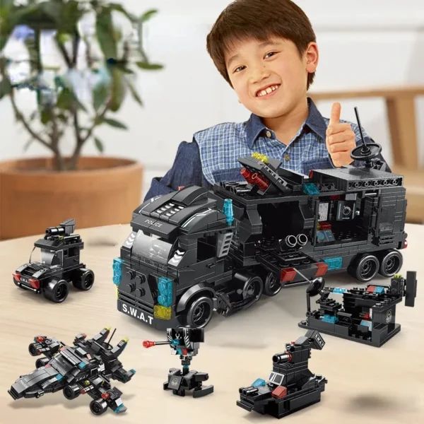 Compatible with Lego 585Pcs City Police Station SWAT Truck Car Building Blocks DIY Toys for Boys Kids Gifts - Image 6