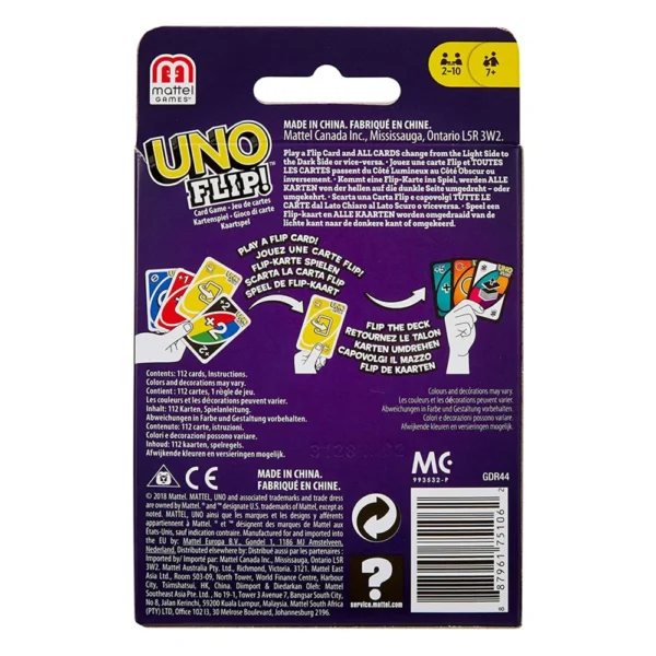 Mattel UNO FLIP! Games Family Funny Entertainment Board Game Fun Playing Cards Kids Toys Gift Box uno Card Game Kids Toys - Image 3