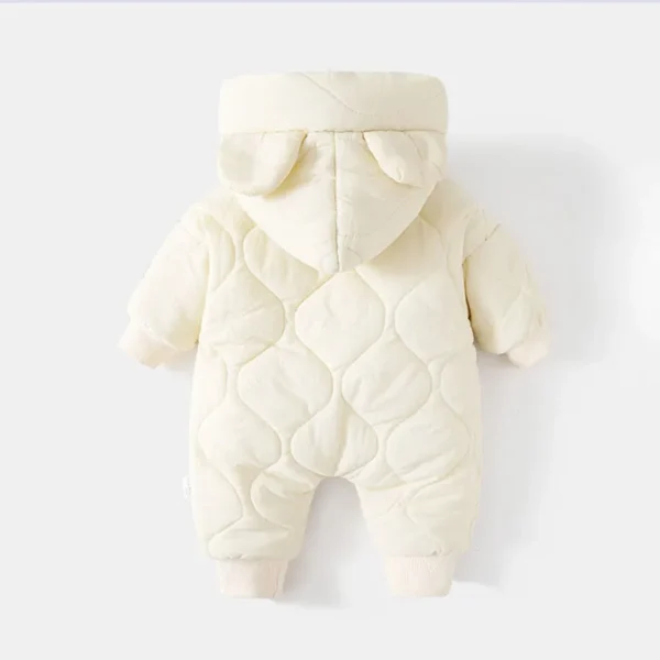 ﻿ Winter Baby Outwear Clothing Fur Lining Warm Thick Toddler Girl's Boy's Rompers Cartoon Bear Infant Jumpsuit - Image 4