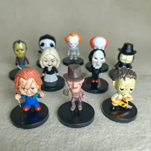10pcs/set High Quality Horror Movie Characters V for Vendetta Chucky Freddy Jason Scary Saw PVC Action Figures Toys - Image 4