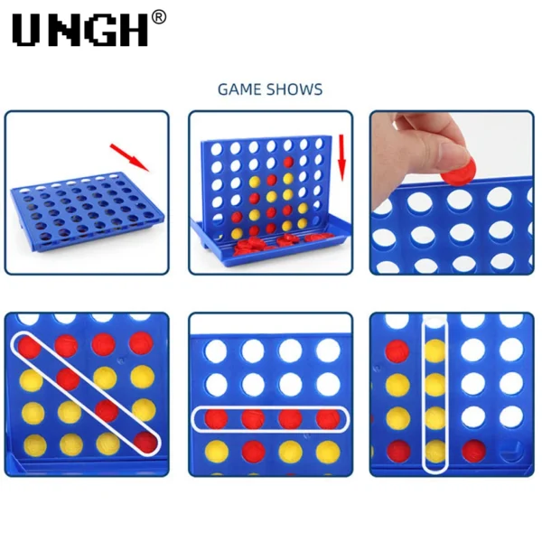 UNGH Four In A Row Bingo Chess Connect Classic Family Board Game Toys Fun Educational Toy for Kids Children Entertainment Game - Image 4