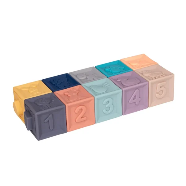 Baby blocks touch toys soft cubes for children montessori bebe kids Toy Building Blocks 3D Massage Rubber Vinyl bath Squeeze Toy - Image 5
