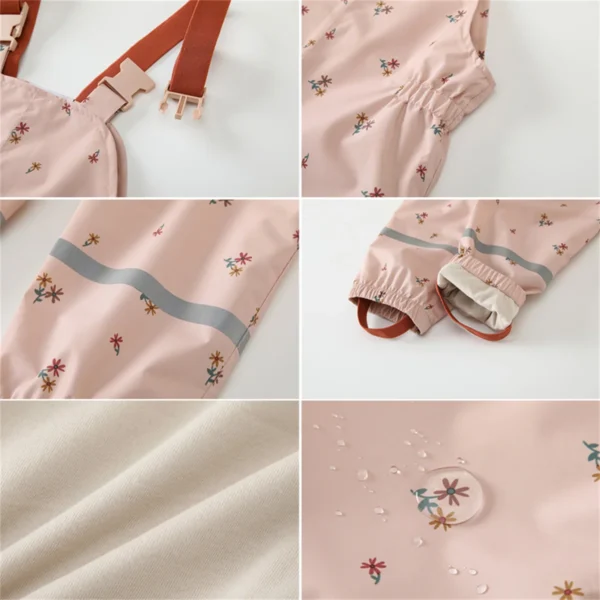HONEYKING Children Waterproof Rain Pants Baby Jumpsuits Boys Girls Overalls Pants Fashion Kids Overalls - Image 6