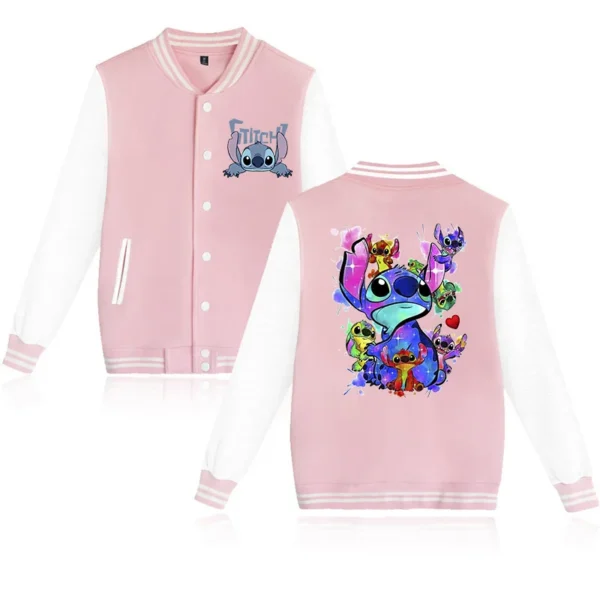 Disney Stitch Hoodie Children Baseball Jacket Men Women Sweatshirt Kids Boys Girls Harajuku Jackets Streetwear College Coats - Image 5