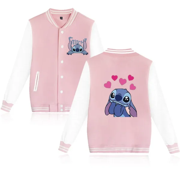 Disney Stitch Hoodie Children Baseball Jacket Men Women Sweatshirt Kids Boys Girls Harajuku Jackets Streetwear College Coats - Image 6