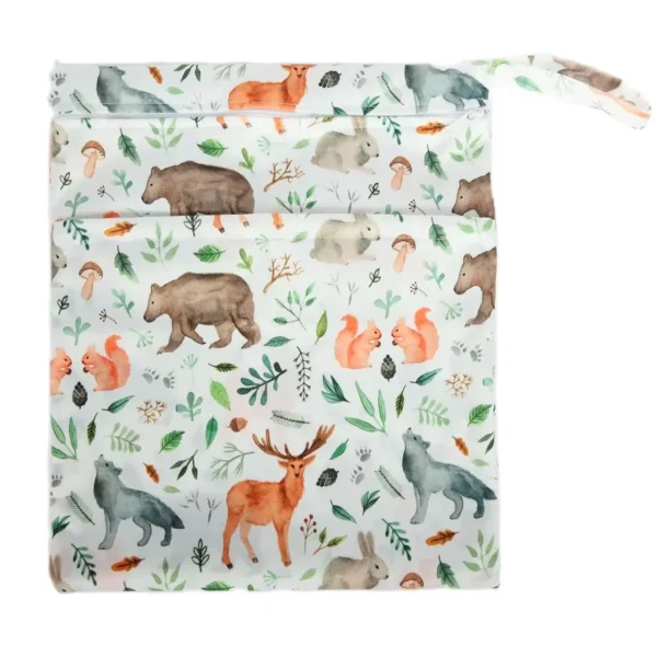 [Sigzagor]Wet Dry Bag With Two Zippered For Baby Diapers Nappies Waterproof Reusable 36cmx29cm - Image 3