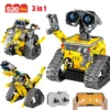 520pcs 3 in 1 City Technical RC Robot Excavator Racing Car Building Blocks Remote Control Bulldozer Truck Bricks Toys For Kids
