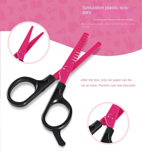 17pcs Girls Beauty Salon Set, Pretend Play Hair Cutting Kit, Hairdresser Toy With Hair Dryer, Scissors, Barber Apron And Stylin - Image 4