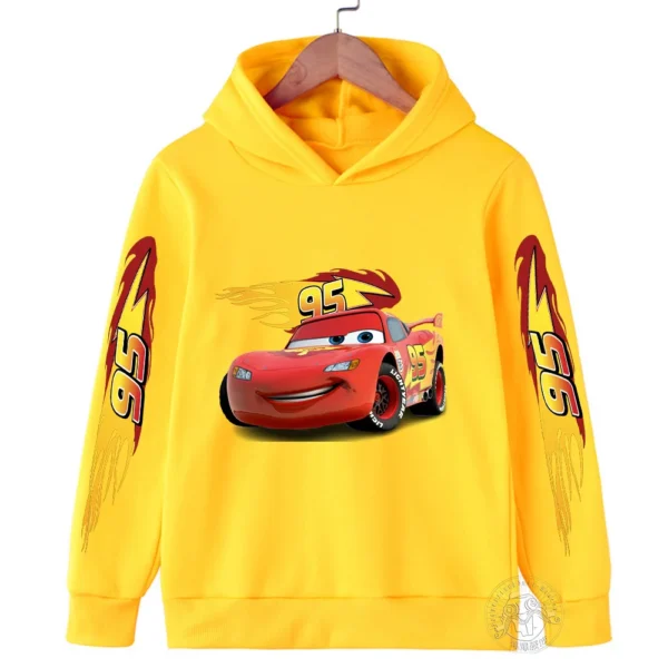 Children's Autumn and Winter Disney Car Lightning McQueen Cartoon Children's Hoodie+Pants Anime Kawaii Casual Boys and Girls Set - Image 3