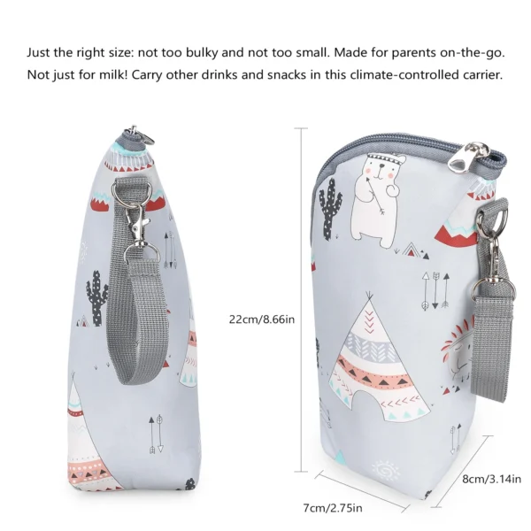 Baby Bottle Bag Portable Mother Feeding Bottle Warmer Baby Feeding Aluminum Mold Insulation Outing Stroller Hanging Bag - Image 6