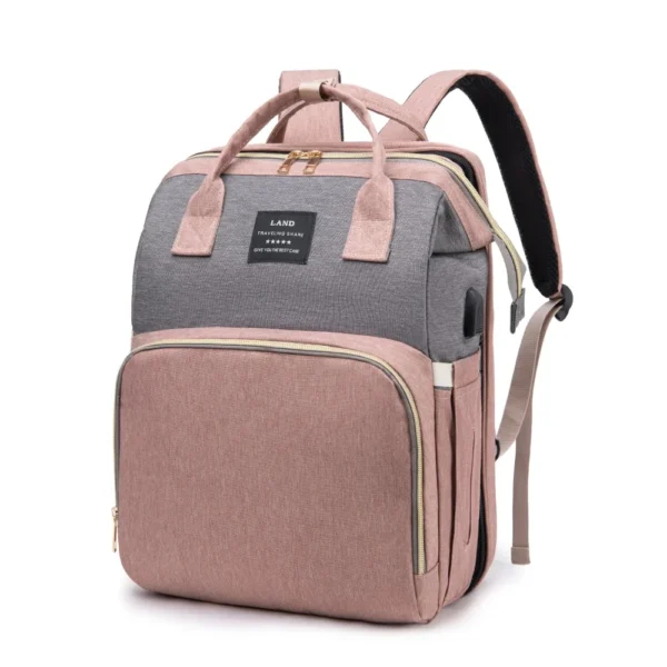 Mommy Bag Lightweight Portable Folding Crib Bed Large-capacity Travel Maternity Bags Baby Backpack Female Mommy Outting Bag - Image 3
