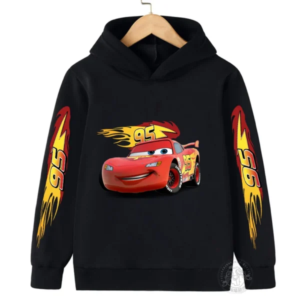 Children's Autumn and Winter Disney Car Lightning McQueen Cartoon Children's Hoodie+Pants Anime Kawaii Casual Boys and Girls Set - Image 5
