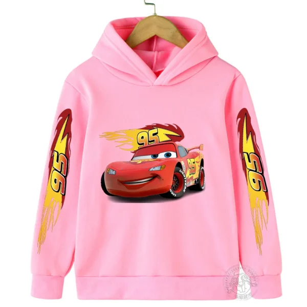 Children's Autumn and Winter Disney Car Lightning McQueen Cartoon Children's Hoodie+Pants Anime Kawaii Casual Boys and Girls Set - Image 6