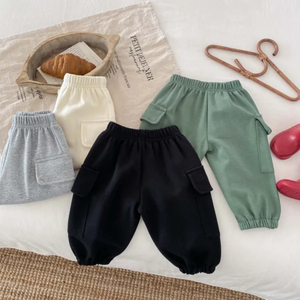 0-3 Years Old Baby Boys Pants Korean Style Cool Boy Plain Baby Overalls Spring and Autumn Kids Bottom - Image 2