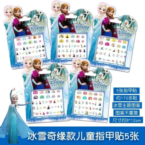 Disney girls cartoon frozen Makeup Toy Nail Stickers Toy Princess Mickey Minnie Mouse for kids gift - Image 5