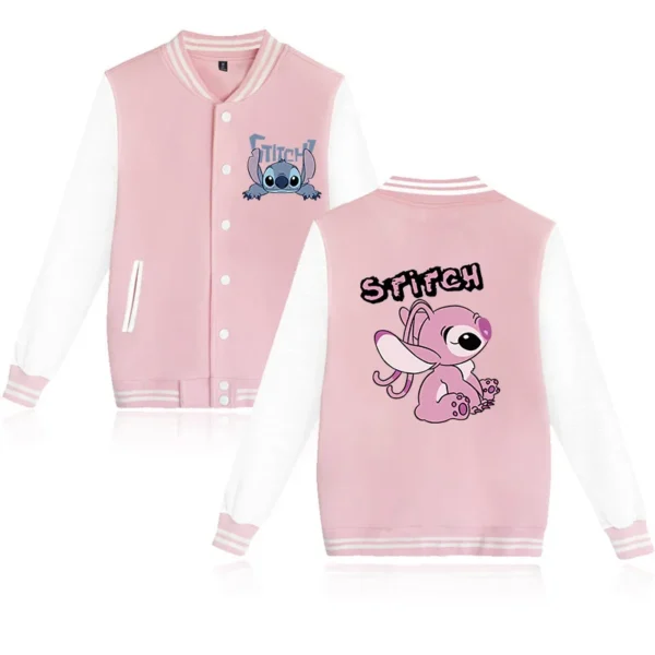 Disney Stitch Hoodie Children Baseball Jacket Men Women Sweatshirt Kids Boys Girls Harajuku Jackets Streetwear College Coats - Image 2