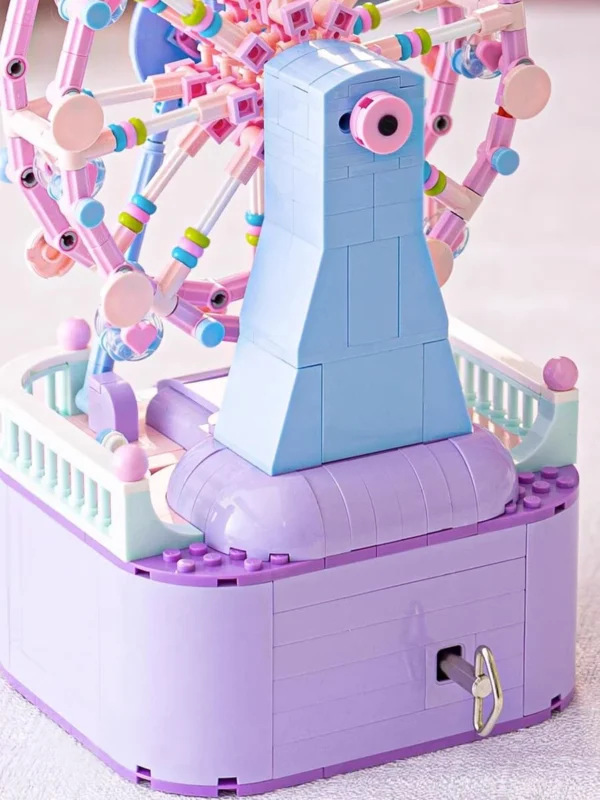 WLtoys 3001 874pcs Carousel Music Box Building Blocks Home Decoration Anime Creative Gift Toys For Kids Adults - Image 3