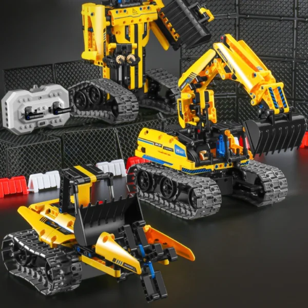 520pcs 3 in 1 City Technical RC Robot Excavator Racing Car Building Blocks Remote Control Bulldozer Truck Bricks Toys For Kids - Image 2