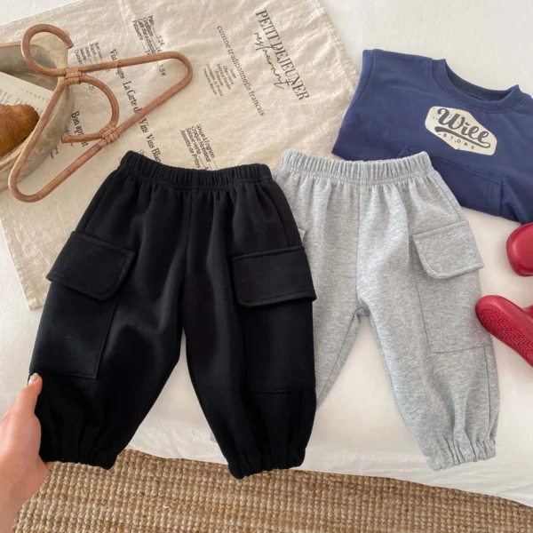 0-3 Years Old Baby Boys Pants Korean Style Cool Boy Plain Baby Overalls Spring and Autumn Kids Bottom - Image 5