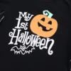 Halloween Baby Romper Girl Jumpsuit Pumpkin Head Skull Bones Infant Boy Costume Bat Long Sleeve Button Suit 2Pcs Clothes Set - Image 5