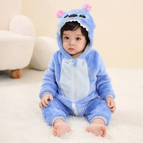 Baby Kigurumi Stitch Cartoon Romper Infant Kids Animal Jumpsuit Toddler Clothes Bodysuits Girls Boys Cosplay Pyjamas Costumes - Image 2