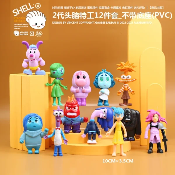 12Pcs/Set Disney Inside Out 2 box Action Figure Toy Cartoon Movie Joy Anxiety Anger Sadness Disgust Fear Model Doll Kids Gift - Image 4