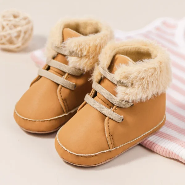 KIDSUN 2021 Winter New Baby Booties Boy Girl Boots Cotton Soft-Sole Non-Slip Warm Toddler First Walkers Infant Crib Shoes - Image 3