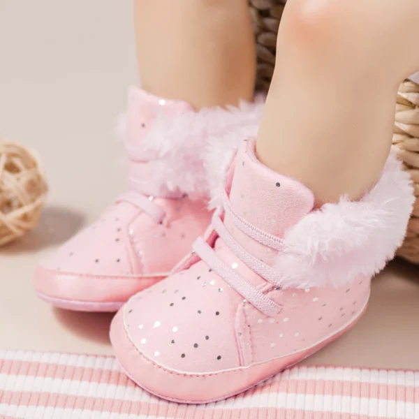 KIDSUN 2021 Winter New Baby Booties Boy Girl Boots Cotton Soft-Sole Non-Slip Warm Toddler First Walkers Infant Crib Shoes - Image 6