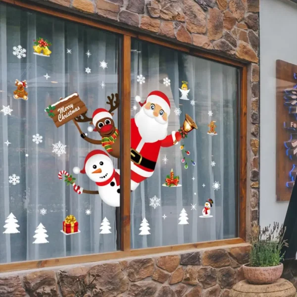Christmas Wall Window Stickers Marry Christmas Decoration For Home 2024 Christmas Ornaments Xmas Tree Navidad Gift New Year 2025 - Image 4