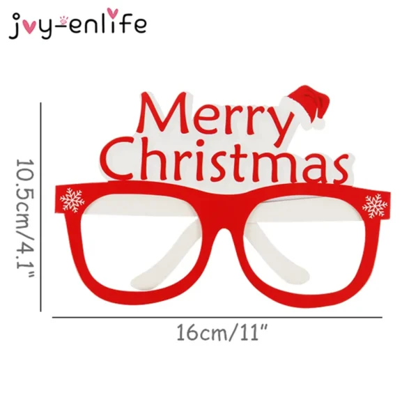 9pcs 2024 Christmas Glasses Santa Claus Snowman Snowflake Tree Elk Paper Glasses Party Photo Props Christmas Decoration For Home - Image 3