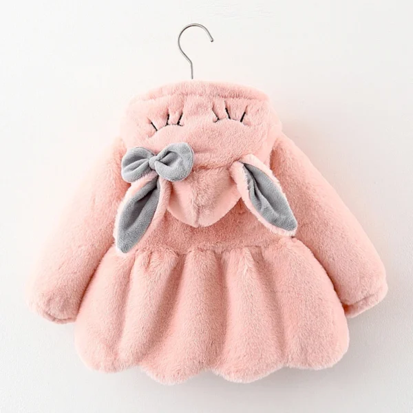 Baby Girl Clothes Cute Rabbit Ears Plush Baby Jacket Autumn Winter Warm Hooded Girls Coat Christmas Little Princess Outerwear - Image 4