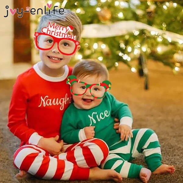 9pcs 2024 Christmas Glasses Santa Claus Snowman Snowflake Tree Elk Paper Glasses Party Photo Props Christmas Decoration For Home - Image 4