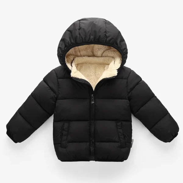Baby Children Coats Winter Thick Jackets For Boys Warm Plush Thicken Outerwear For Girls Fur Hooded Jacket Kids Clothes Snowsuit - Image 2