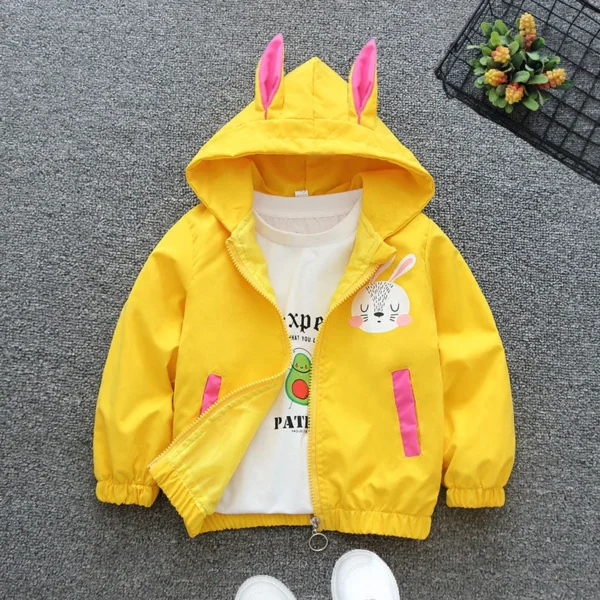 Cute Rabbit Baby Girls Jacket Spring Autumn Christmas Outerwear Hooded Casual Zipper Boys Coat 1 2 3 4 5 6 Years Kids Clothes - Image 4