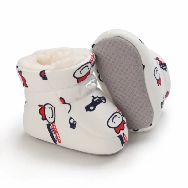 Baby Non Slip Toddler Shoes Winter Male Infant Female Infant Cotton Snow Boots Multicolor Cartoon Middle Tube Boots 0-18 Months - Image 3