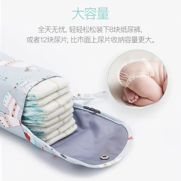 New waterproof and reusable baby diaper bag, baby handbag, large capacity mommy diaper storage bag wholesale - Image 2