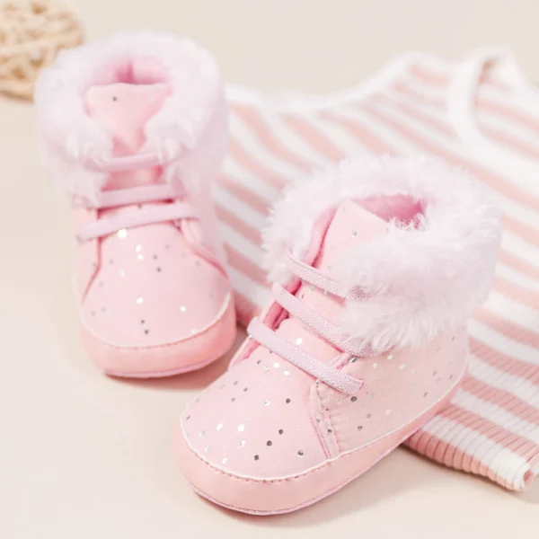 KIDSUN 2021 Winter New Baby Booties Boy Girl Boots Cotton Soft-Sole Non-Slip Warm Toddler First Walkers Infant Crib Shoes - Image 5