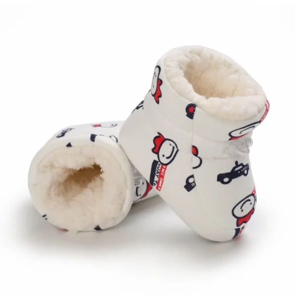 Baby Non Slip Toddler Shoes Winter Male Infant Female Infant Cotton Snow Boots Multicolor Cartoon Middle Tube Boots 0-18 Months - Image 4
