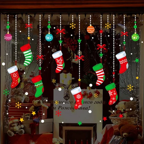 Christmas Window Stickers Merry Christmas Decorations for Home 2024 Christmas Wall Sticker Kids Room New Year Decoration 2025 - Image 5