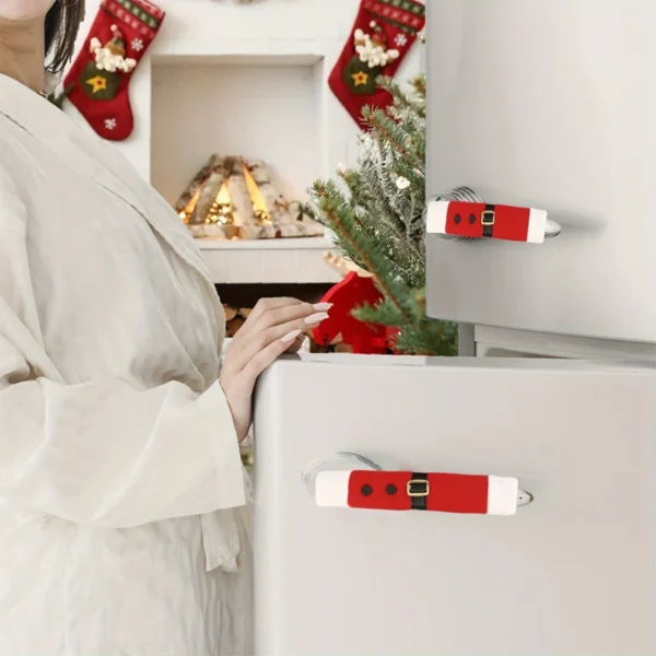 Christmas Plush Cloth Refrigerator Handle Covers Appliance Handle Covers Xmas Decorations for Home 2024 Navidad Natal New Year - Image 5